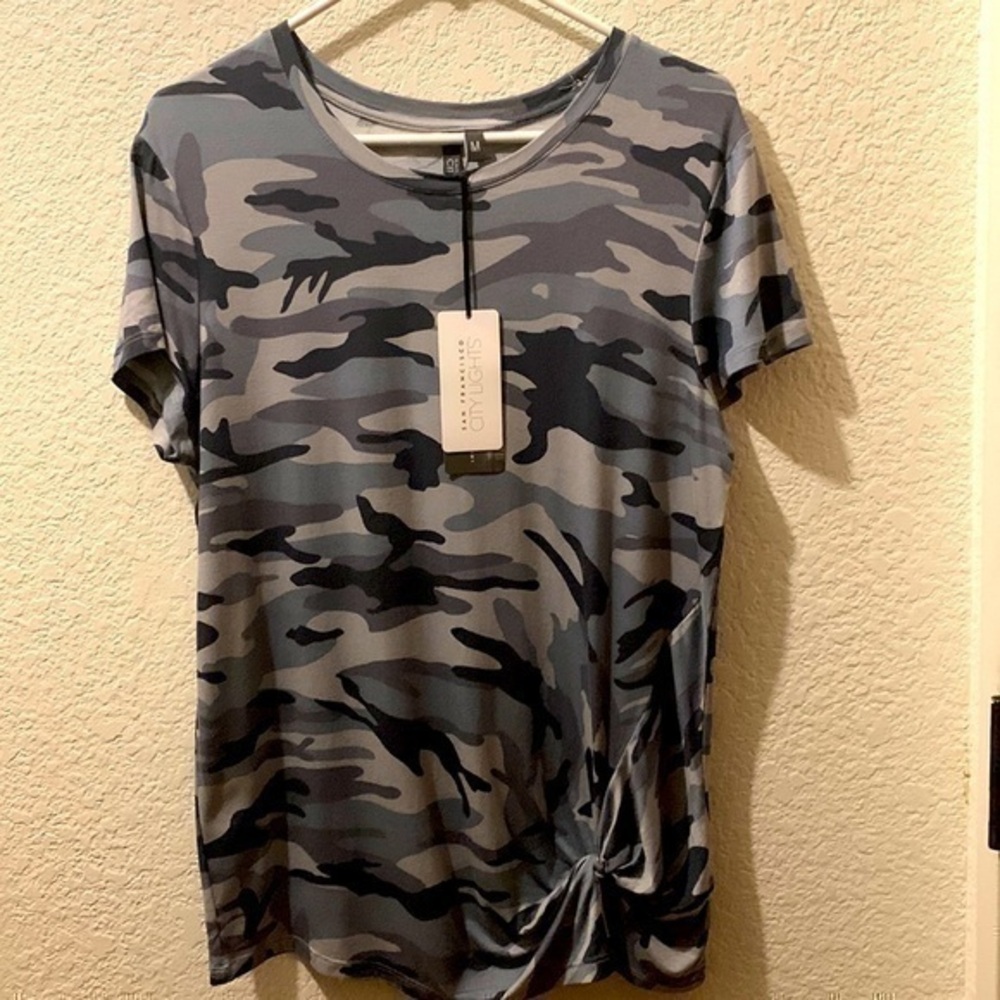 San Francisco city lights camo top